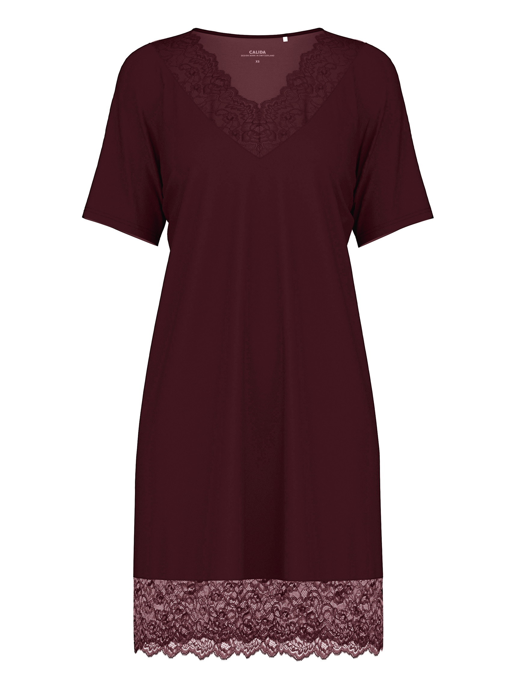 Damen - Sleepshirt, Länge 95 cm aus Modal in Rot, Spitze aus Serie Season Special von CALIDA
