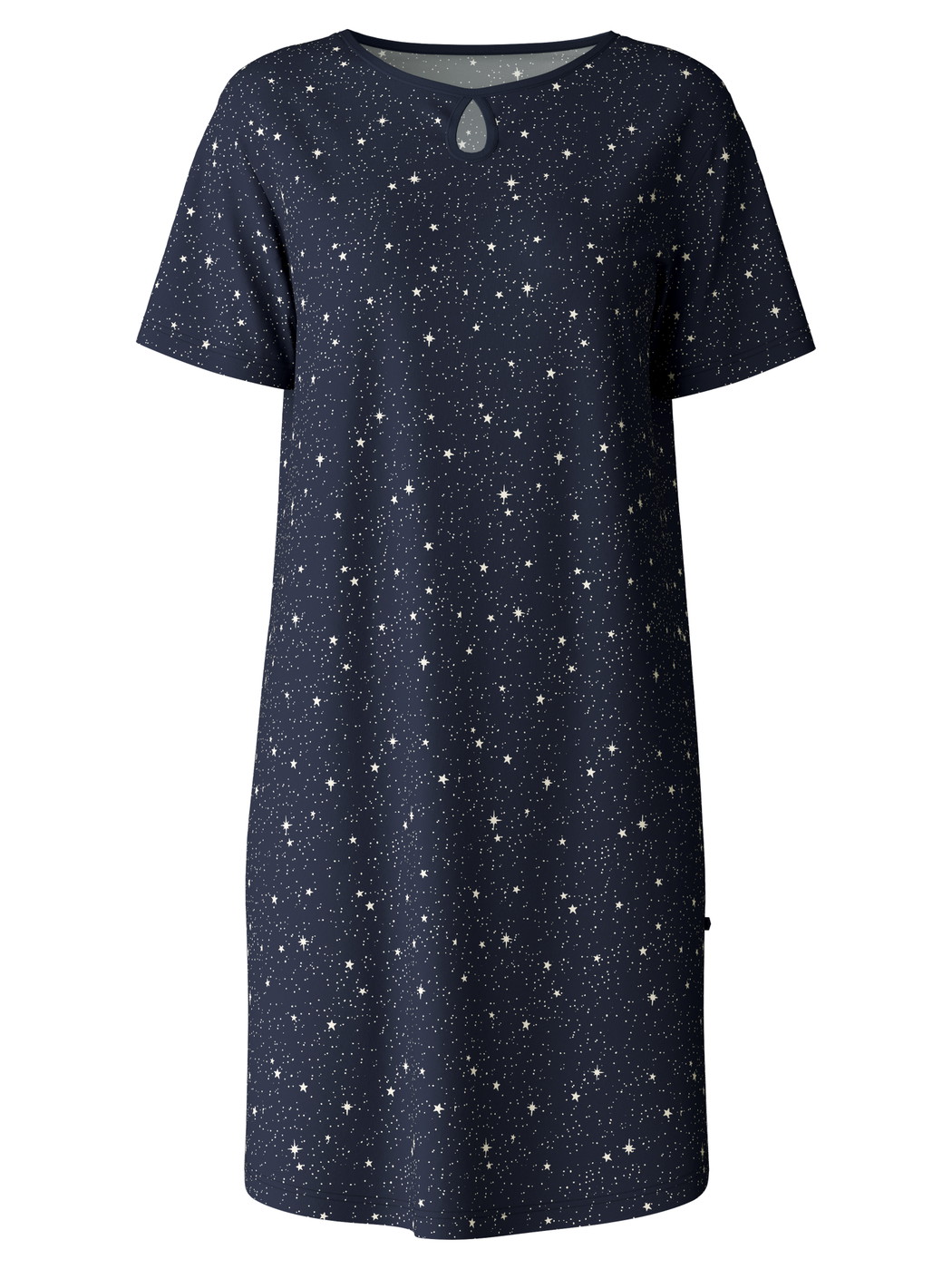 Women - Nightdress, length 95 cm made of 100% Cotton in Blue, Motif, from the Sweet Dreams series by CALIDA