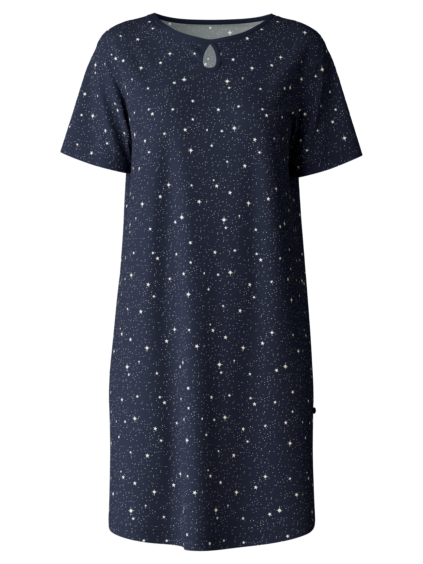Women - Nightdress, length 95 cm made of 100% Cotton in Blue, Motif, from the Sweet Dreams series by CALIDA