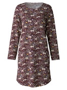 Women - Long-sleeved nightdress, length 100 cm made of 100% Cotton in Red, Motif, from the African Dreams series by CALIDA