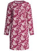 Donna - Camicia da notte a maniche lunghe – Lunghezza 95 cm in 100% cotone di colore Viola, Floreale, della serie Sweet Dreams di CALIDA