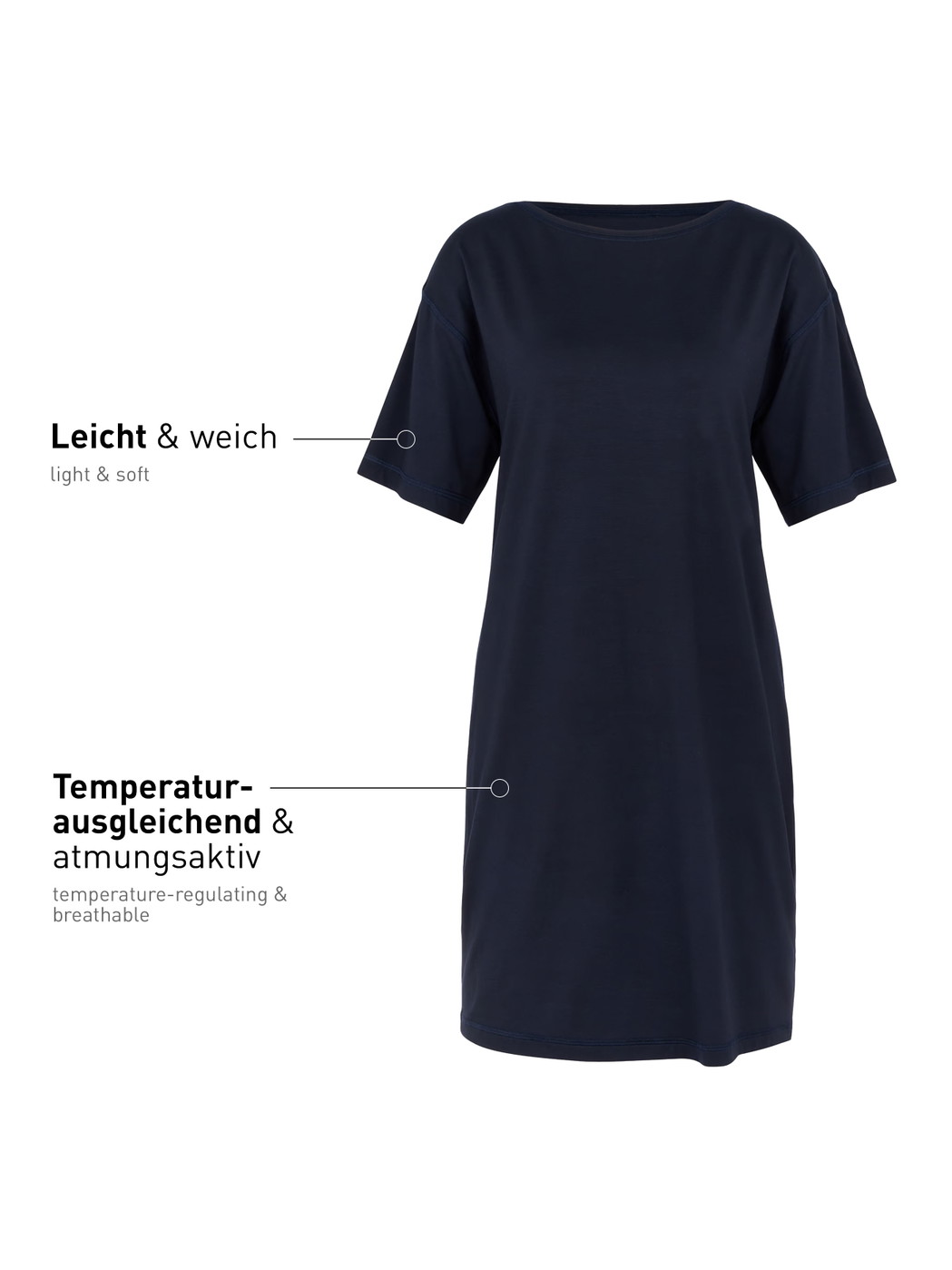 Women - Nightdress made of Modal in Blue, Unicoloured, from the DSW Balancing series by CALIDA