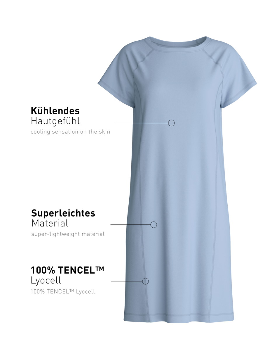 Women - Sleepshirt made of Lyocell in Blue, Unicoloured, from the DSW Cooling series by CALIDA