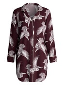 Damen - Langarm-Nachthemd aus TENCEL™ Modal und Seide aus Modal in Rot, Floral aus Serie Moonlight Dreams von CALIDA