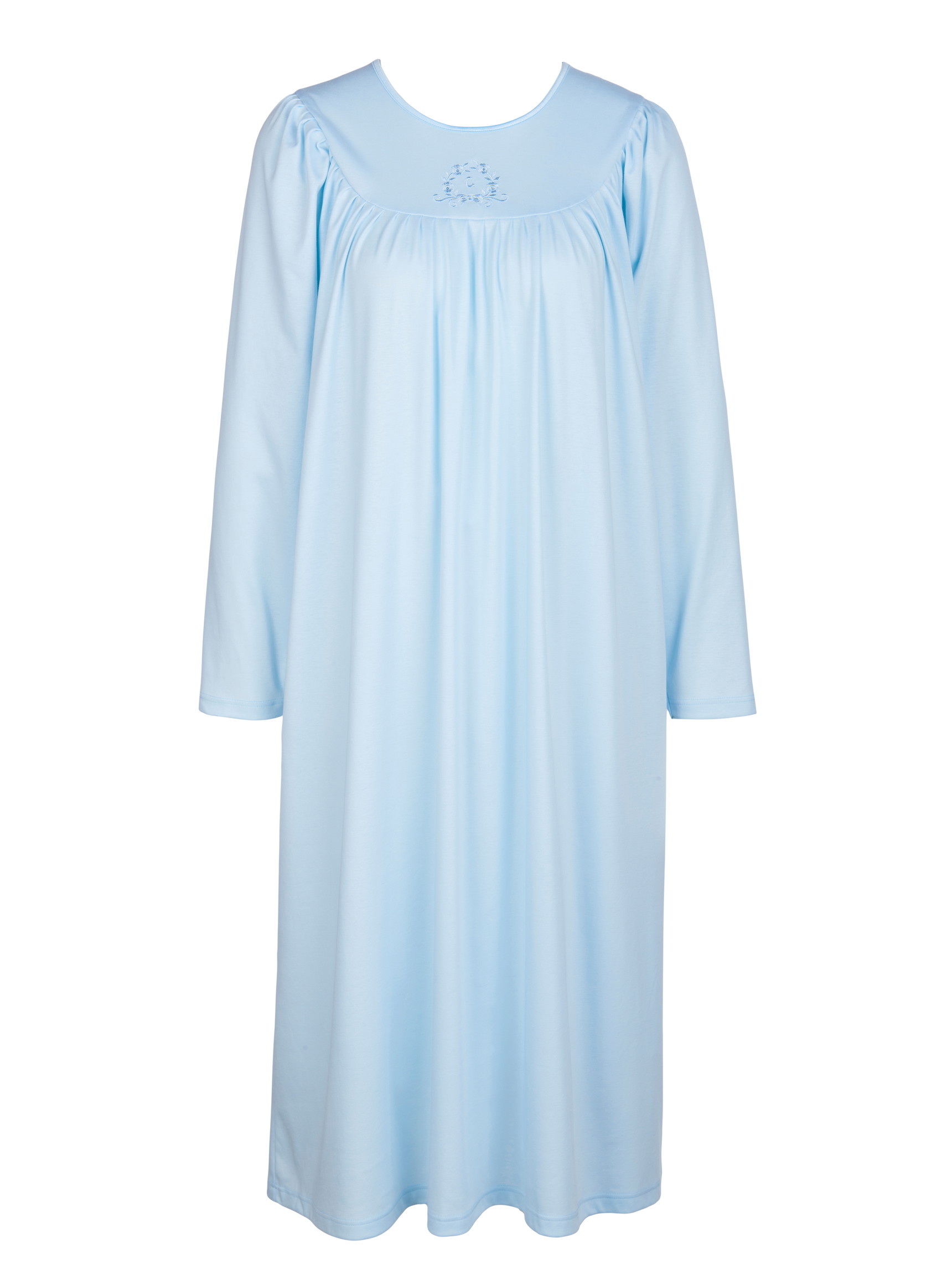 Femme - Chemise de nuit, longueur 110 cm en 100% coton de couleur Bleu, Unicolore, de la série Soft Cotton de CALIDA