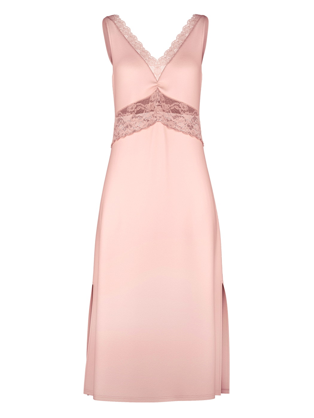 Damen - Nachthemd, Länge 120cm aus Viskose in Rosa, Spitze aus Serie 100% Nature Romance von CALIDA