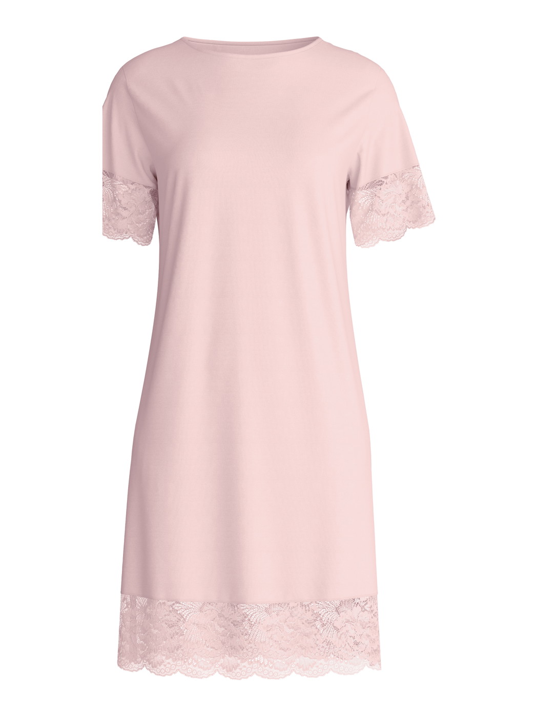 Women - Short-sleeved nightdress, length 95 cm made of Modal in Pink, Lace, from the Elegant Dreams series by CALIDA