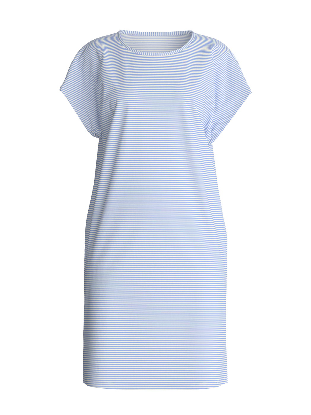 Donna - Camicia da notte maniche corte – Lunghezza 95 cm in 100% cotone di colore Blu, Modello, della serie Lovely Nights di CALIDA