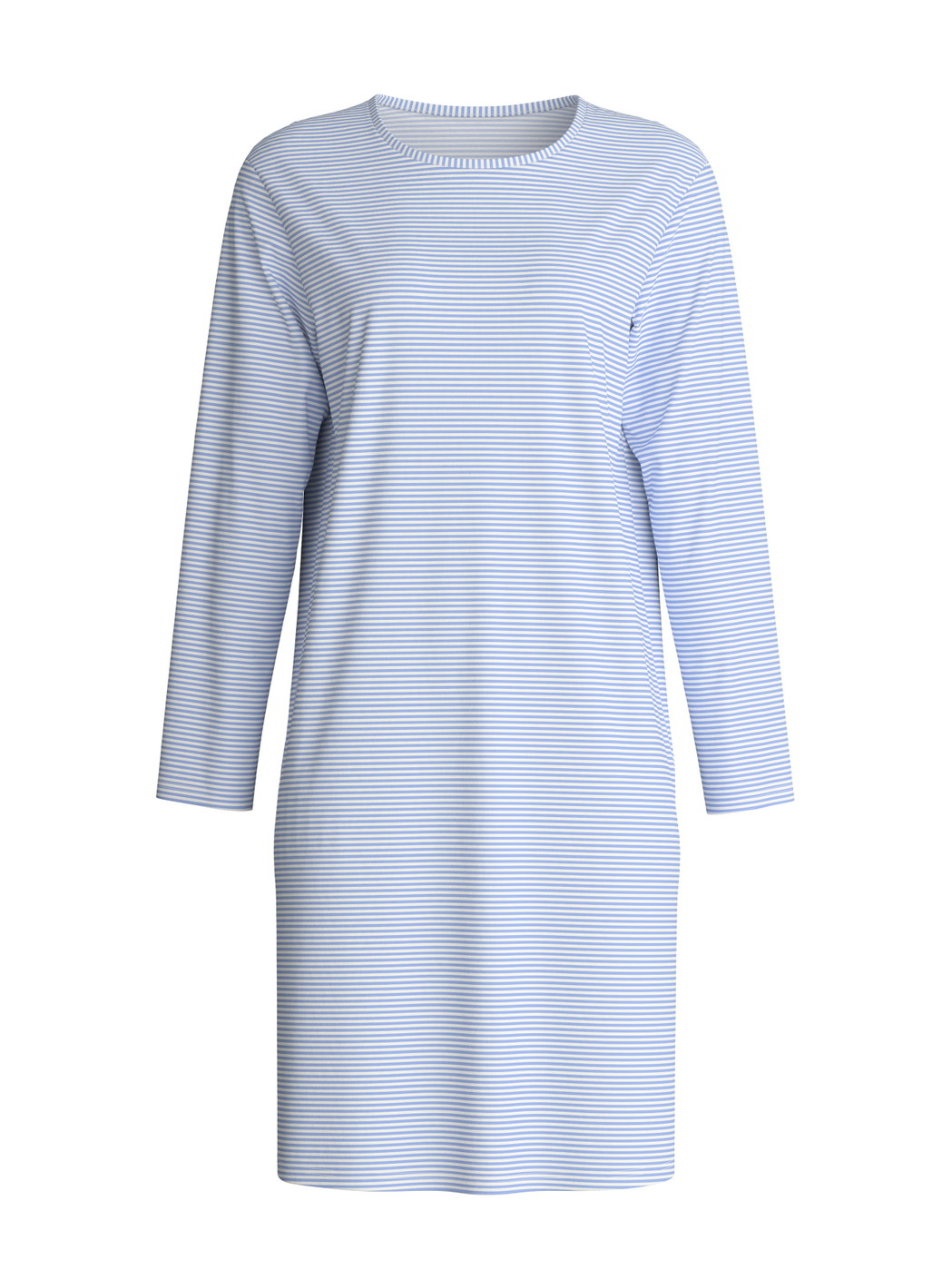 Femme - Chemise de nuit manches longues – Longueur 100 cm en 100% coton de couleur Bleu, À motifs, de la série Lovely Nights de CALIDA