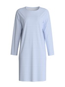 Donna - Camicia da notte a maniche lunghe – Lunghezza 100 cm in 100% cotone di colore Blu, Modello, della serie Lovely Nights di CALIDA