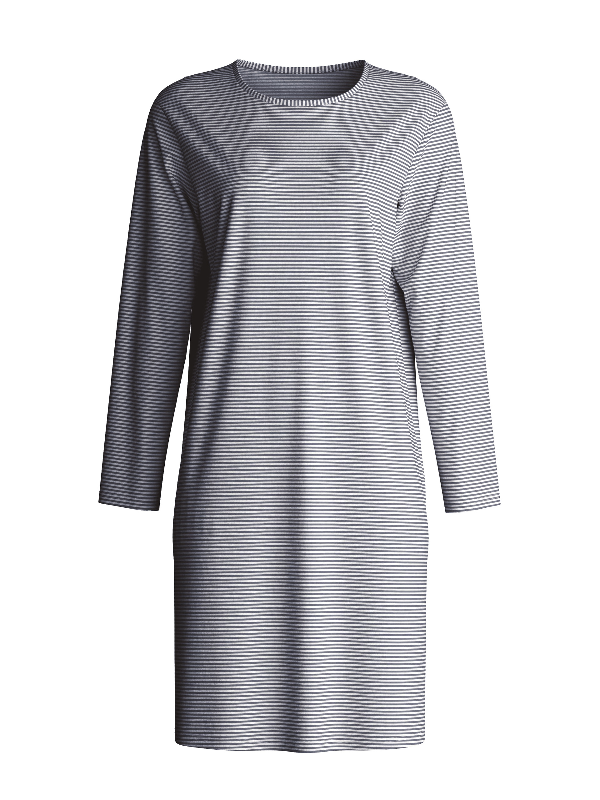 Donna - Camicia da notte a maniche lunghe – Lunghezza 100 cm in 100% cotone di colore Blu, Modello, della serie Cotton Special di CALIDA