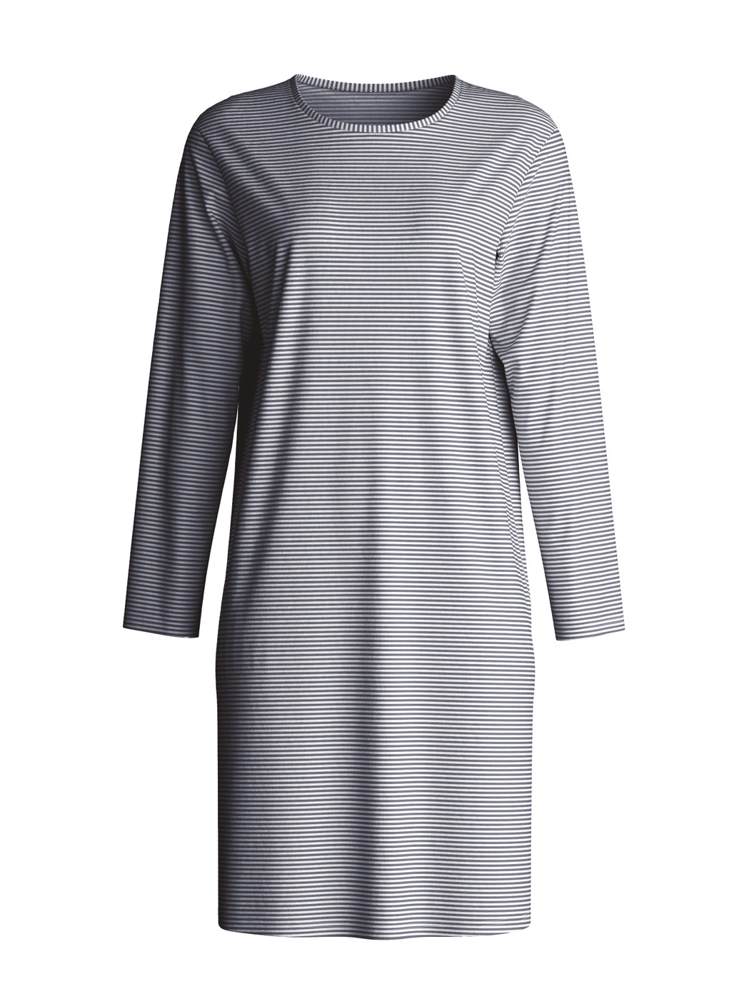 Donna - Camicia da notte a maniche lunghe – Lunghezza 100 cm in 100% cotone di colore Blu, Modello, della serie Cotton Special di CALIDA