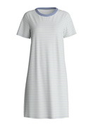 Women - Short-sleeved nightdress, length 95 cm made of 100% Cotton in Blue, Striped, from the Cotton Special series by CALIDA