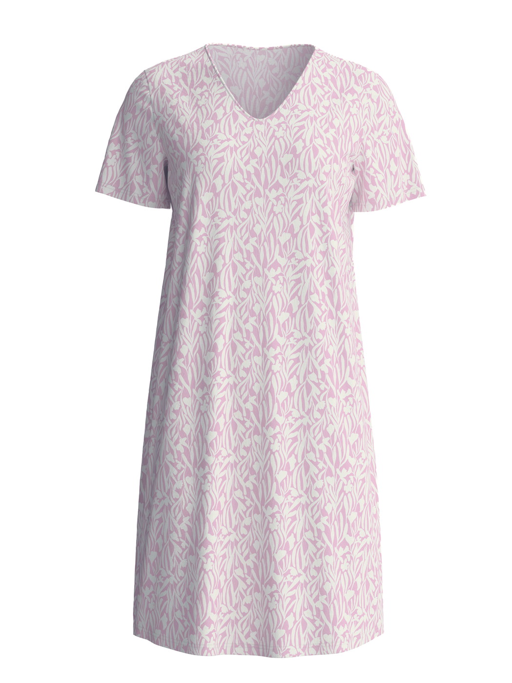 Women - Sleepshirt, length 95cm made of 100% Cotton in Purple, Patterned, from the Blooming Nights series by CALIDA