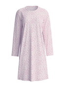 Women - Long-sleeve nightdress, length 100 cm made of 100% Cotton in Purple, Patterned, from the Blooming Nights series by CALIDA