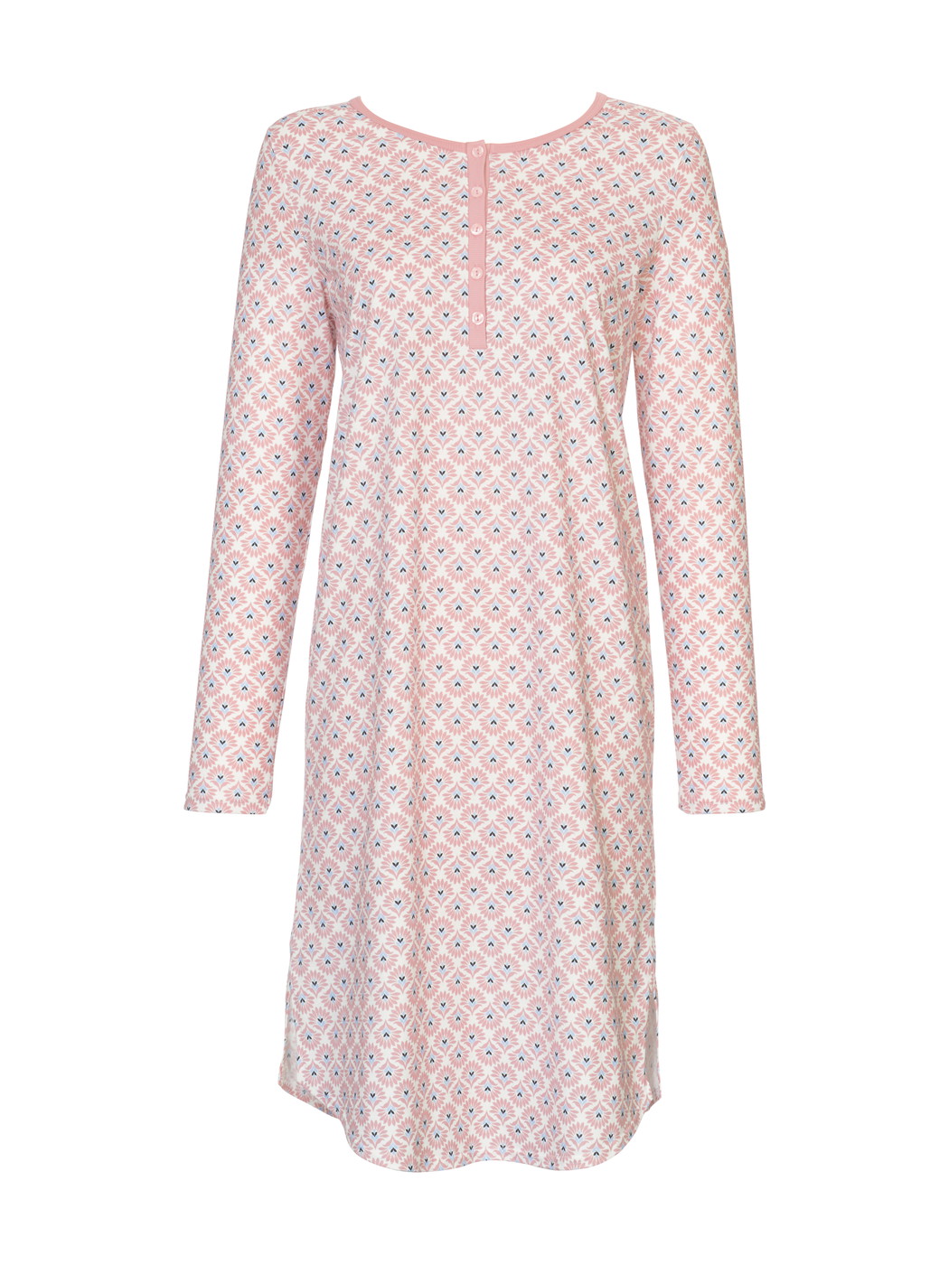 Women - Nightdress, length 100cm made of 100% Cotton in Pink, Motif, from the Lovely Nights series by CALIDA