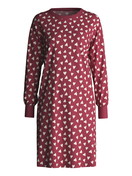 Women - Long Sleeve Nightdress – 100 cm Length made of 100% Cotton in Red, Patterned, from the Cotton Special series by CALIDA