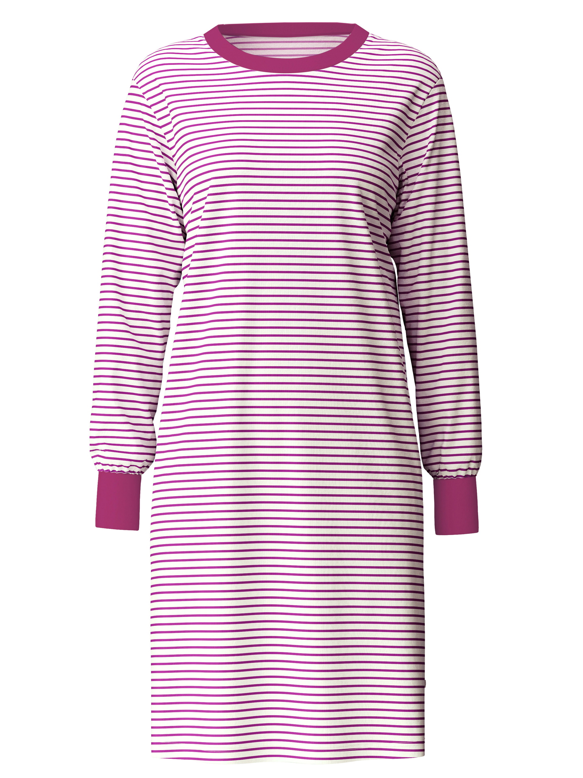 Donna - Camicia da notte a maniche lunghe – Lunghezza 100 cm in 100% cotone di colore Rosso, Modello, della serie Cotton Special di CALIDA