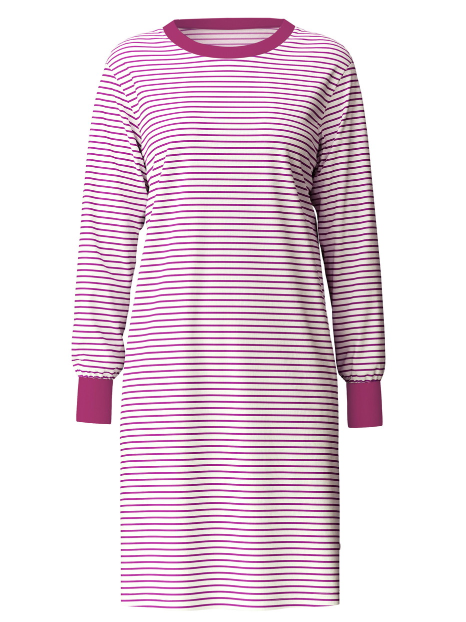 Women - Long Sleeve Nightdress – 100 cm Length made of 100% Cotton in Red, Patterned, from the Cotton Special series by CALIDA