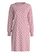 Women - Long Sleeve Nightdress – 100 cm Length made of 100% Cotton in Pink, Patterned, from the Cotton Special series by CALIDA