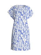 Femme - Chemise de nuit à manches courtes, longueur 95 cm en 100% coton de couleur Bleu, Floral, de la série Cotton Special de CALIDA