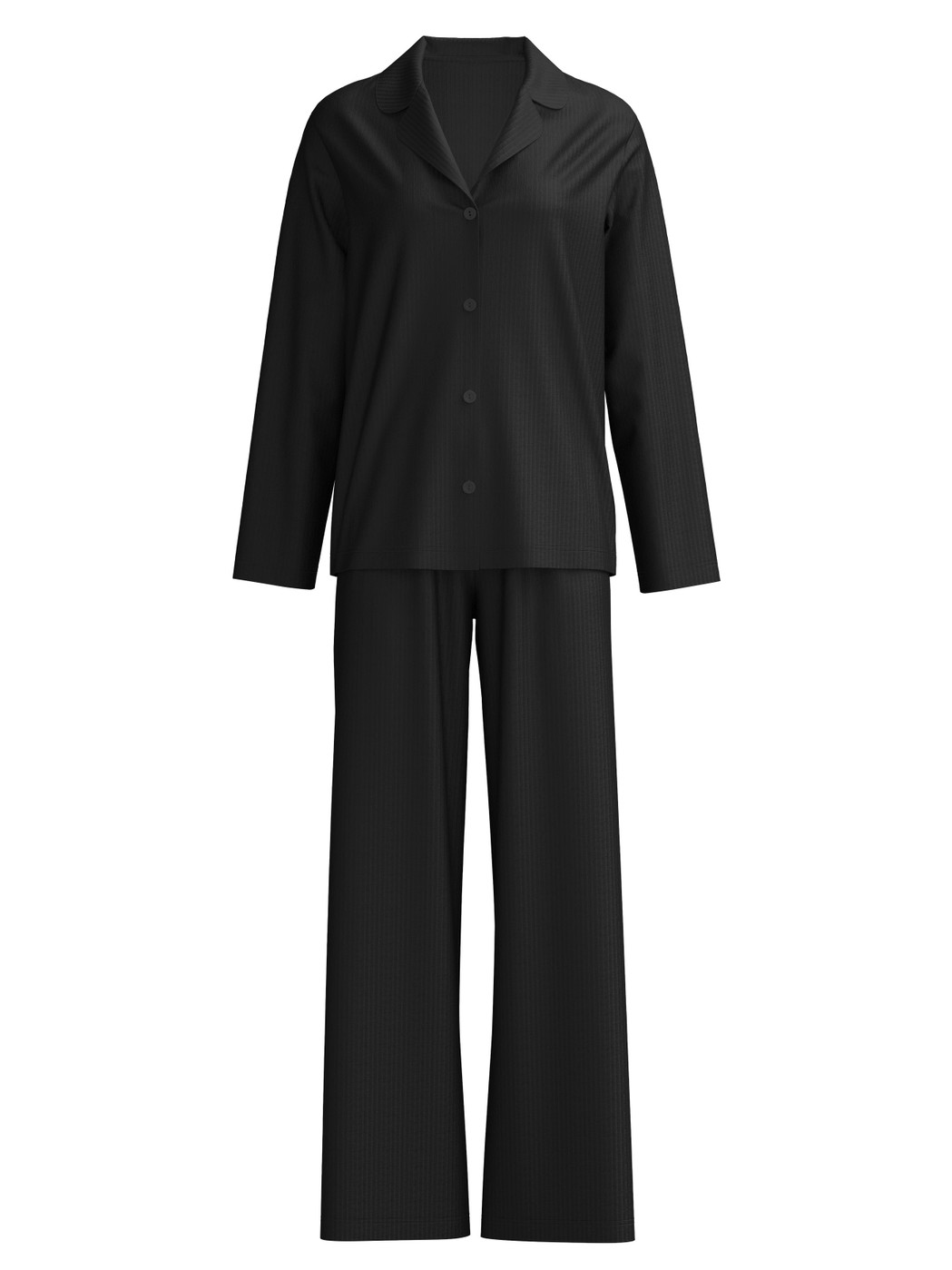 Femme - Pyjama à boutons en Modal de couleur Noir, Rayée, de la série Striped Dreams de CALIDA