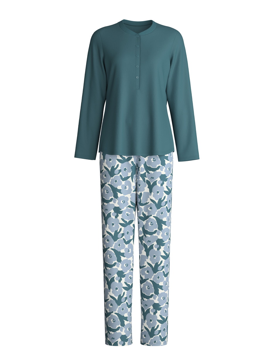 Femme -  en 100% coton de couleur Turquoise, Floral, de la série Midnight Flowers de CALIDA