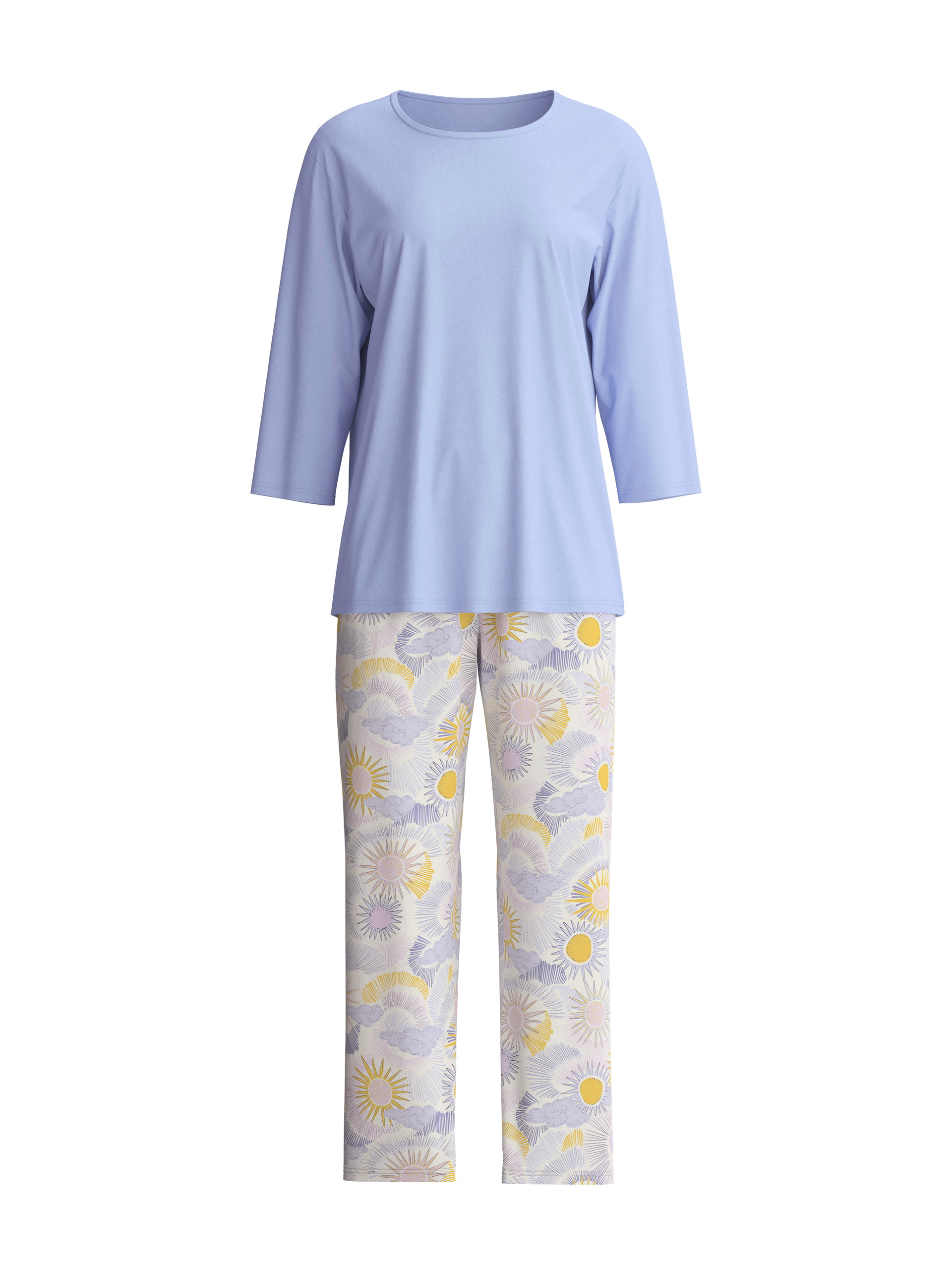 Women - 7/8 - Pyjamas made of 100% Cotton in Blue, Patterned, from the EDITION 85 series by CALIDA
