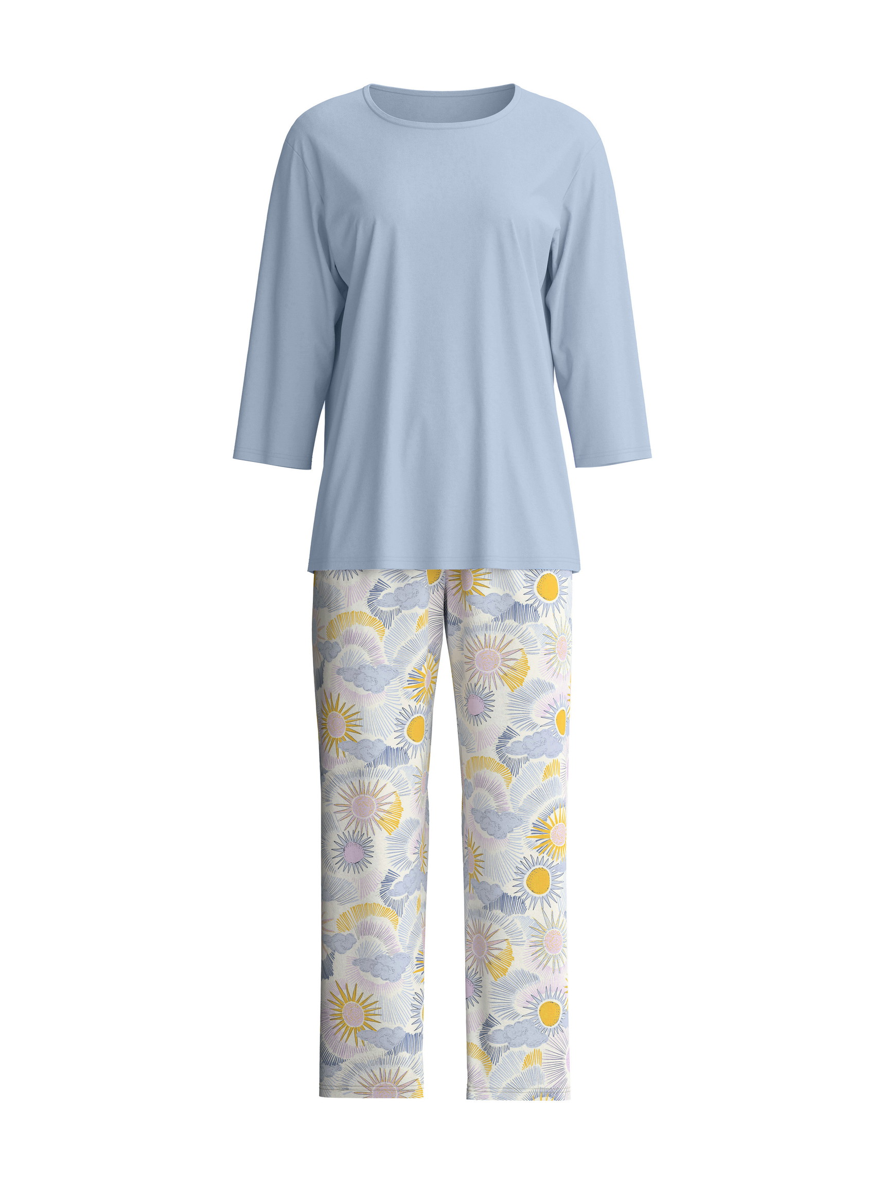 Women - 7/8 - Pyjamas made of 100% Cotton in Blue, Patterned, from the EDITION 85 series by CALIDA