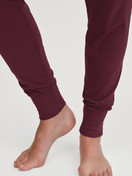 Women model is wearing Pyjama with cuff made of 100% Cotton in Red, Patterned from the Season Special series by CALIDA, Detail