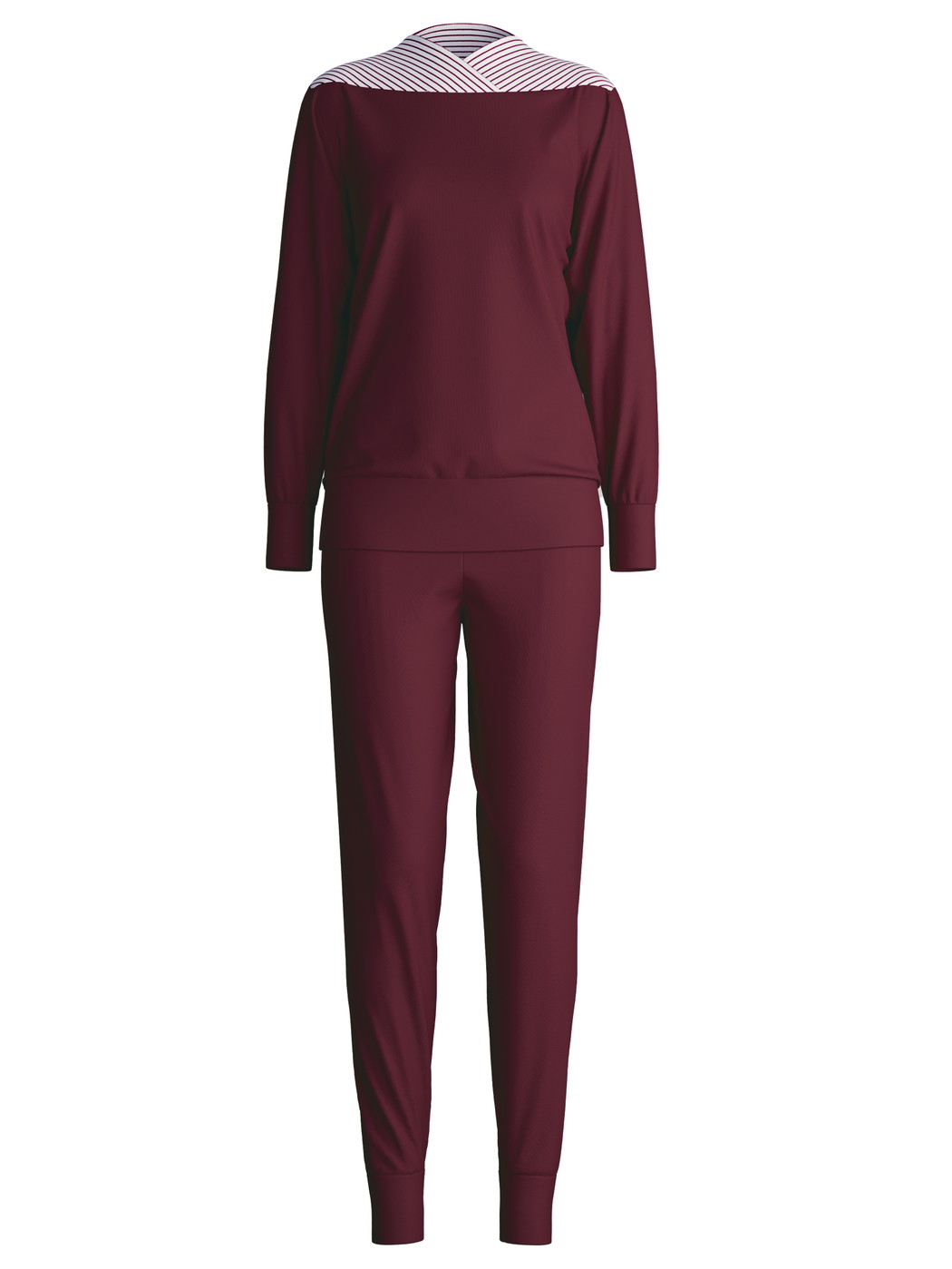 Women - Pyjama with cuff made of 100% Cotton in Red, Patterned, from the Season Special series by CALIDA