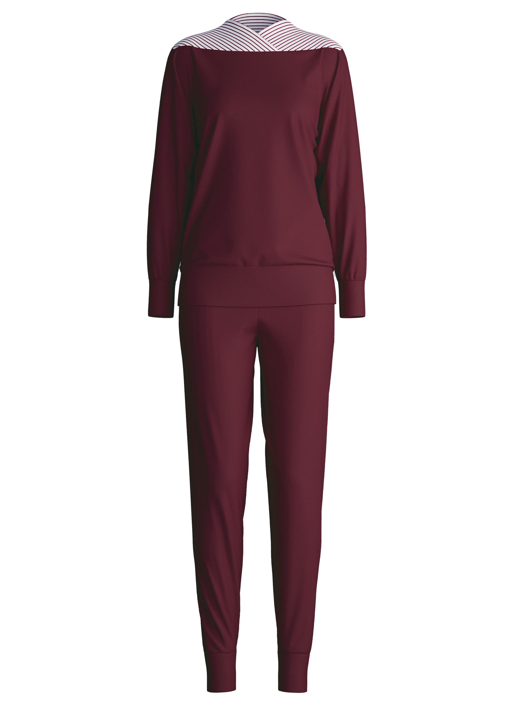 Women - Pyjama with cuff made of 100% Cotton in Red, Patterned, from the Season Special series by CALIDA