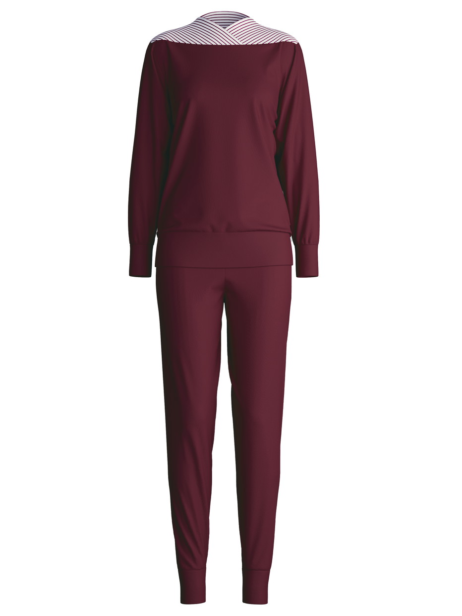 Women - Pyjama with cuff made of 100% Cotton in Red, Patterned, from the Season Special series by CALIDA