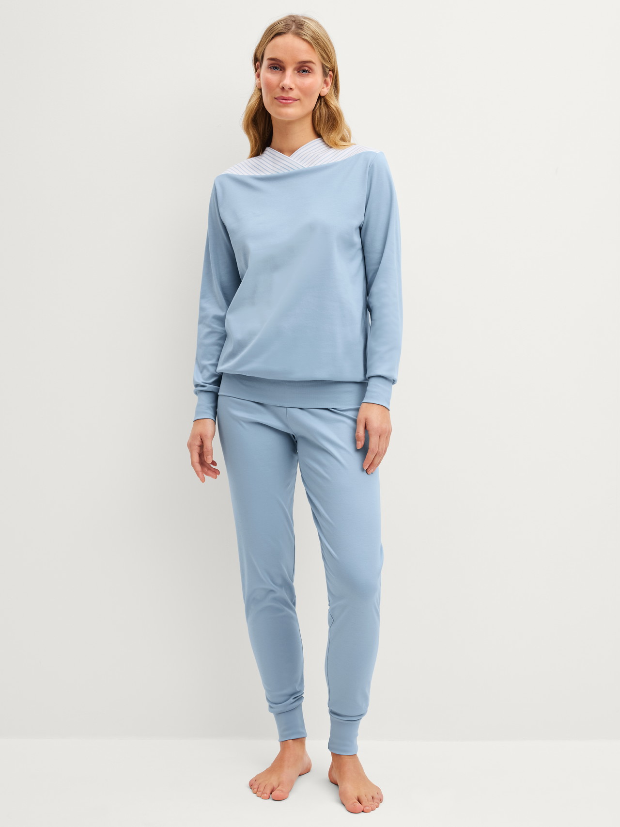 CALIDA Soulmate Bündchen-Pyjamafür Damen, S, Grau, Der Klassiker in neuer Farbe
