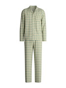 Homme - Pyjama à boutons en 100% coton de couleur Vert, À carreaux, de la série Nightwear Xtra de CALIDA