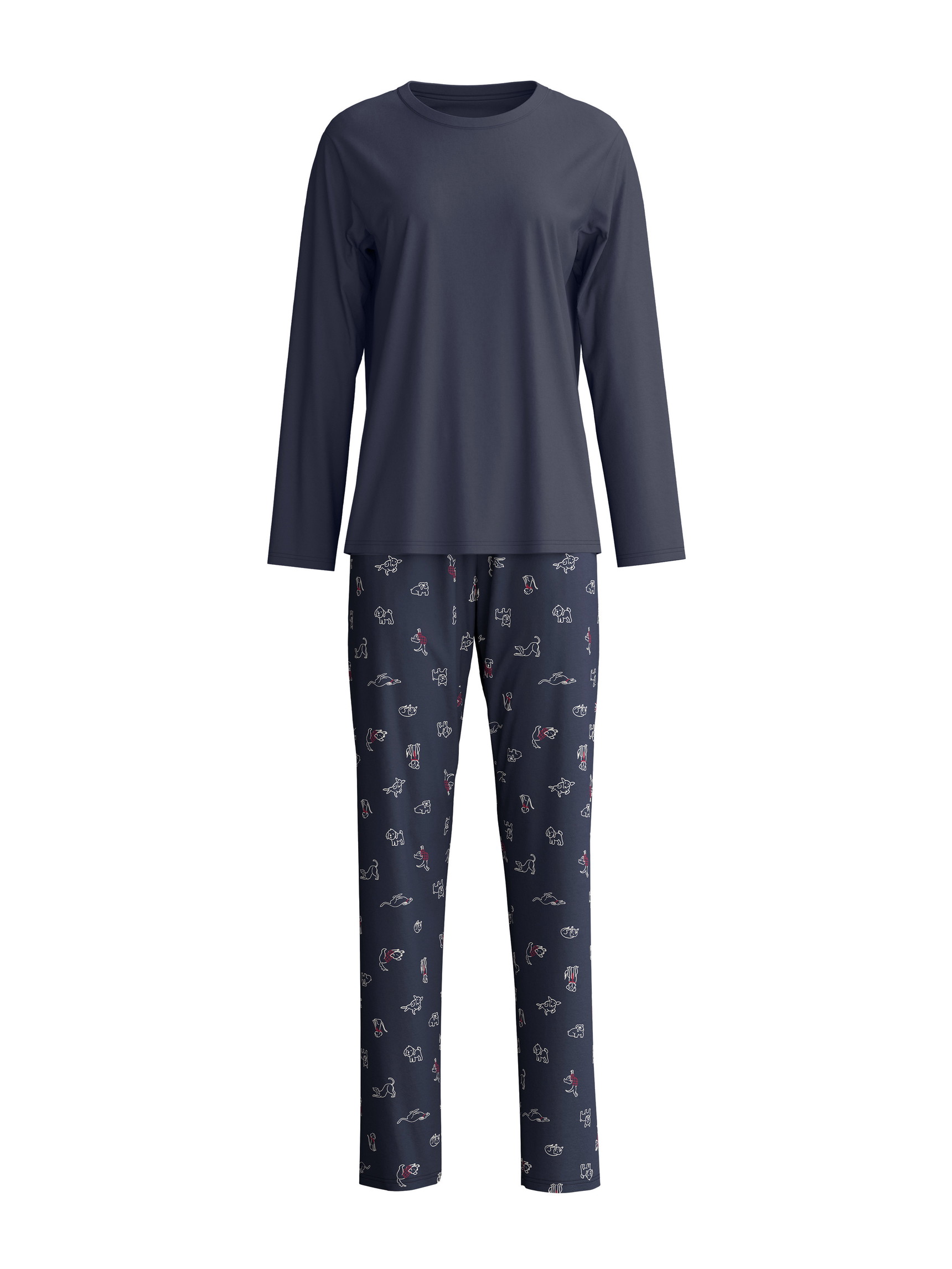Femme - Pyjama en 100% coton de couleur Bleu, Motif, de la série Family & Friends de CALIDA