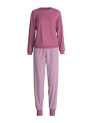 Damen - Bündchen-Pyjama aus 100% Baumwolle in Violett, Motiv aus Serie Cotton Special von CALIDA