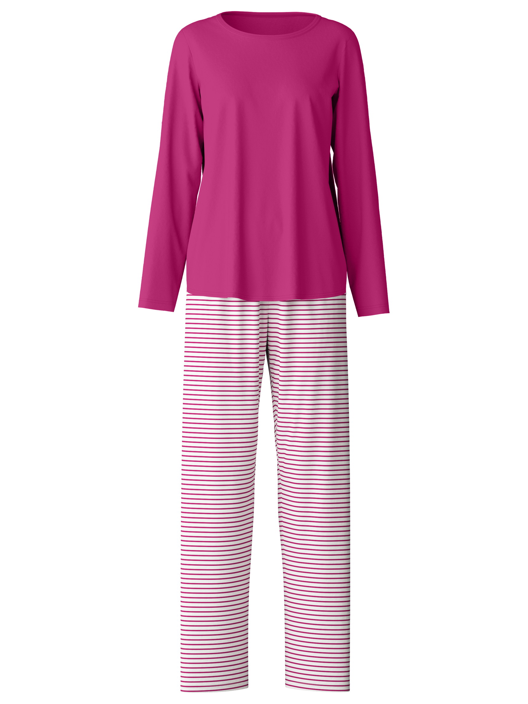 Women - Pyjamas, long made of 100% Cotton in Red, Patterned, from the Cotton Special series by CALIDA