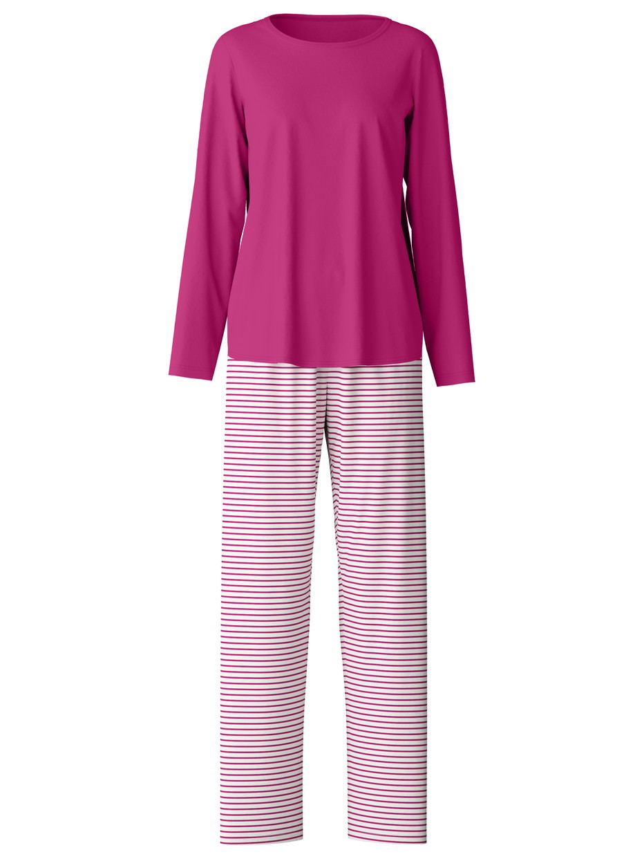Donna - Pigiami, lunghi in 100% cotone di colore Rosso, Modello, della serie Cotton Special di CALIDA