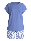 Damen - Kurz-Pyjama aus 100% Baumwolle in Blau, Floral aus Serie Cotton Special von CALIDA
