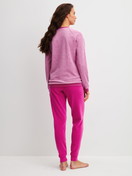 La modella / Il modello Donna indossa  in Cotone di colore Rosa, A righe, della serie Soft Dreams di CALIDA, Vista posteriore