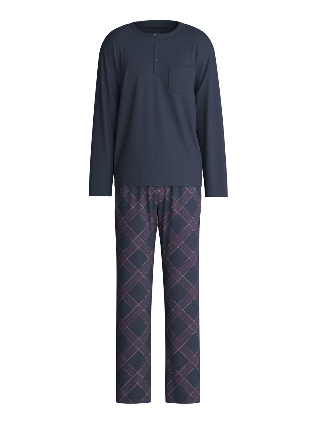 Uomo - Pigiami, lunghi in 100% cotone di colore Blu, Modello, della serie Relax Comfy 4 di CALIDA