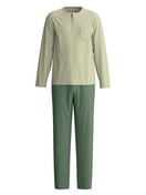Herren - Pyjama, lang aus Baumwolle in Grün, Einfarbig aus Serie Relax Superlight von CALIDA