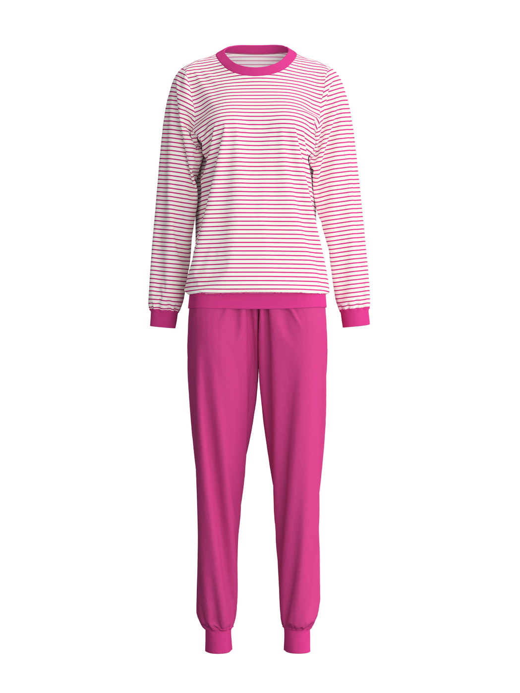 Women - Pyjama with cuff made of 100% Cotton in Pink, Patterned, from the Cotton Special series by CALIDA