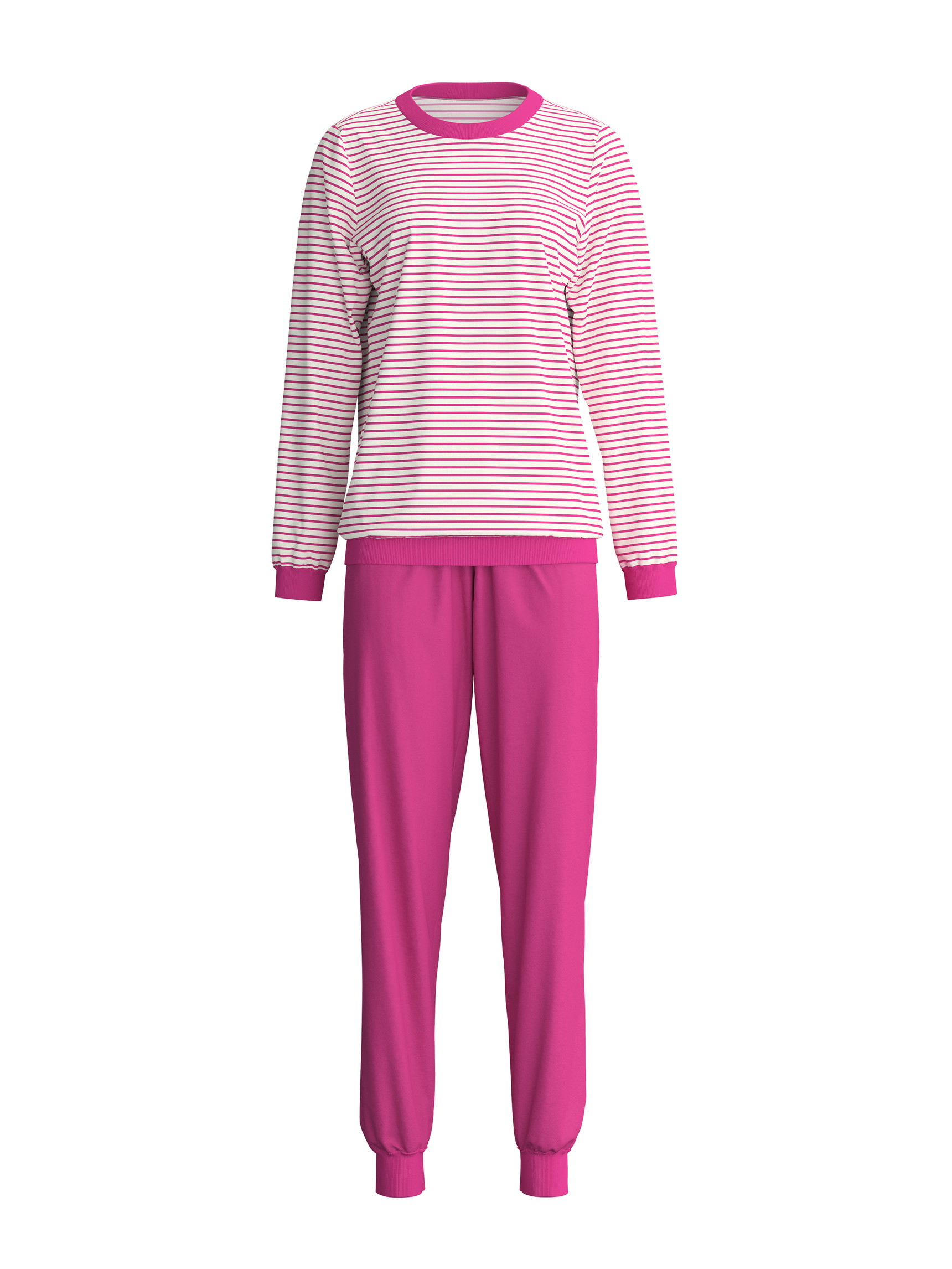 Donna - Pigiama con polsini in 100% cotone di colore Rosa, Modello, della serie Cotton Special di CALIDA