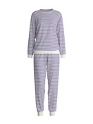 Women - Pyjama with cuff made of 100% Cotton in Blue, Striped, from the Nightwear Xtra series by CALIDA