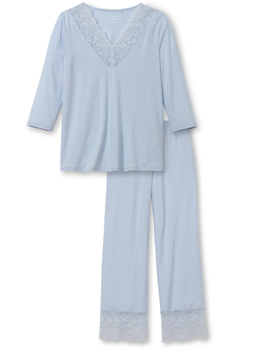 Damen - 7/8-Pyjama aus Modal in Blau, Spitze aus Serie Elegant Dreams von CALIDA