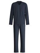 Homme - Pyjama, longue en 100% coton de couleur Bleu, À motifs, de la série Relax Streamline de CALIDA