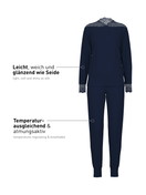Damen - Bündchen-Pyjama aus Modal in Blau, Spitze aus Serie Elegant Dreams von CALIDA