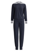 Damen - Bündchen-Pyjama aus Modal in Blau, Spitze aus Serie Elegant Dreams von CALIDA